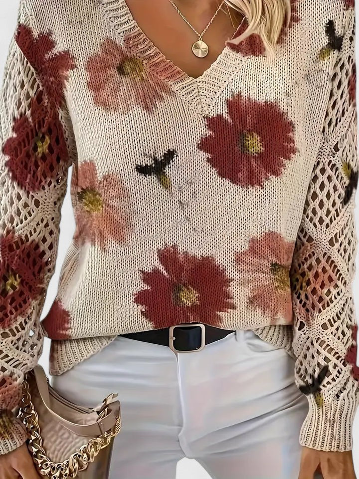 Kimberly Benn | Elegant Floral Knit Sweater