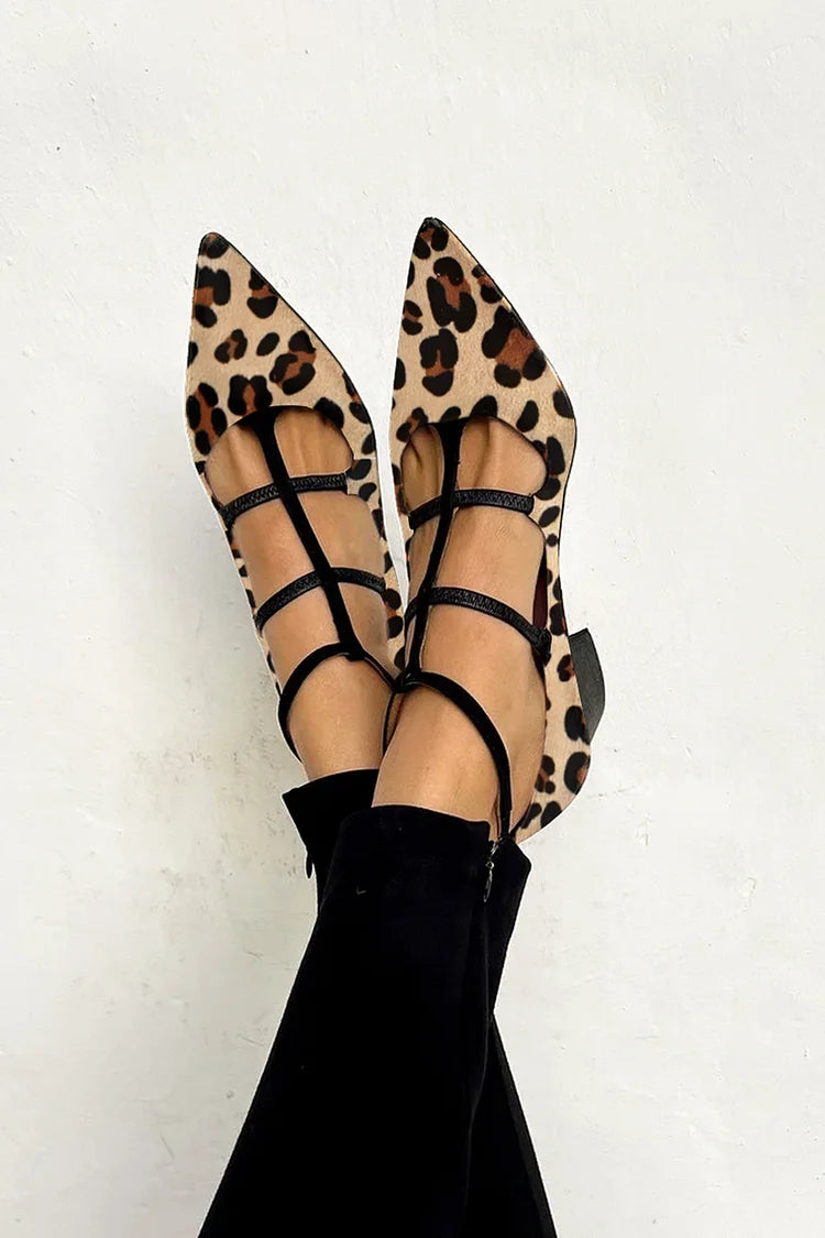 Kimberly Benn | Leopard Strap Ballet Heels