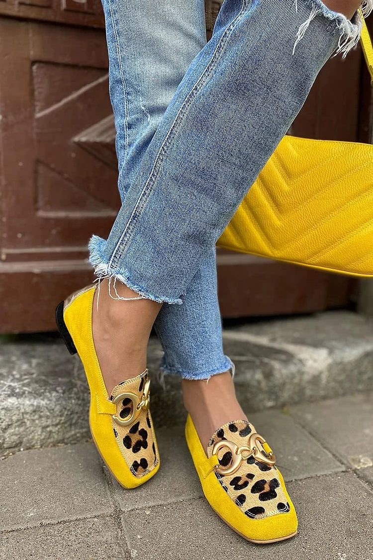 Kimberly Benn | Yellow Loafer With Animal Print Detail