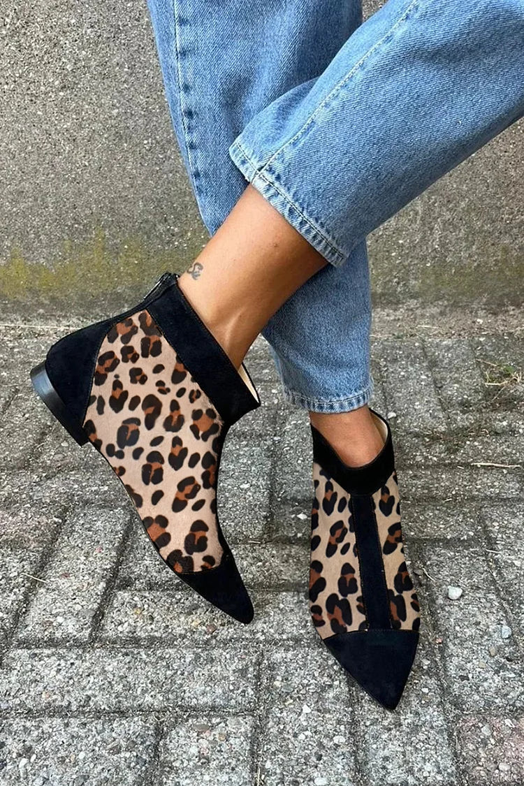 Kimberly Benn | Leopard Print Ankle Boot With Pointed Toe