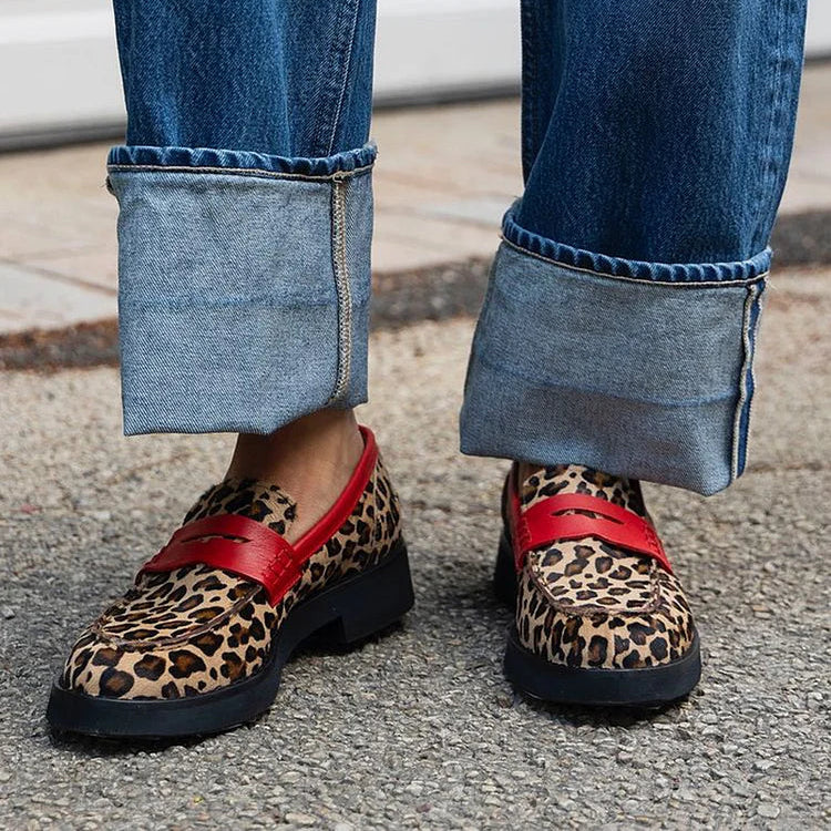 Kimberly Benn | Leopard Print Loafer With Red Detail
