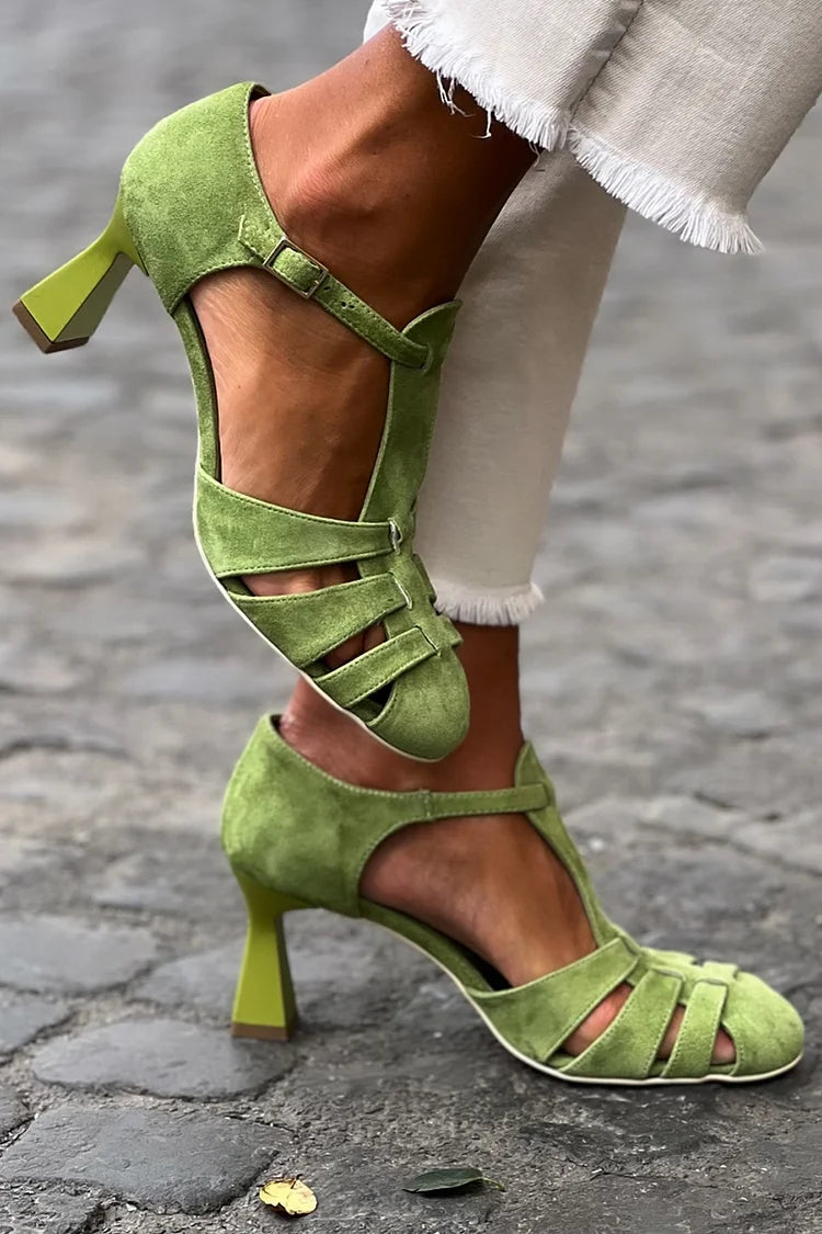 Kimberly Benn | Green Vintage Strap Heels