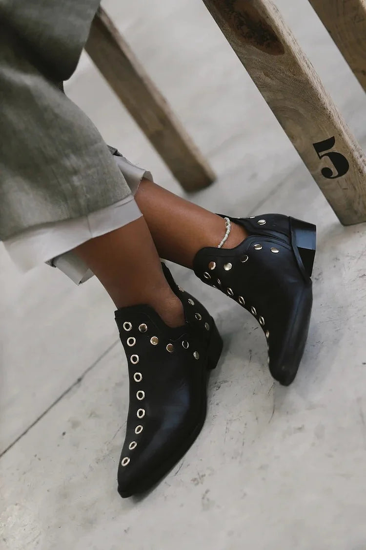 Kimberly Benn | Pointed Studded Ankle Boot