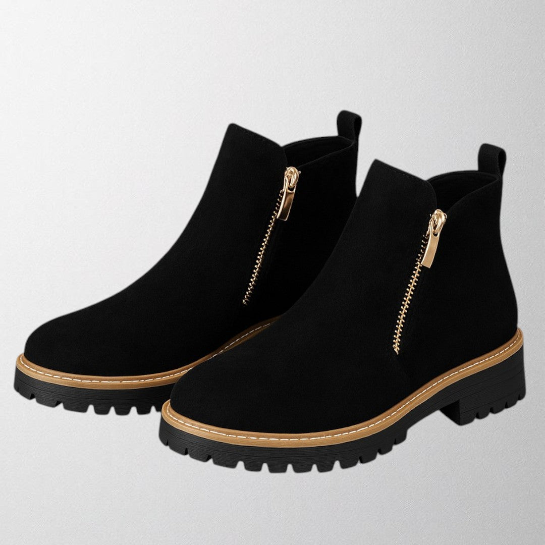 Kimberly Benn | Women's Shoe With Round Toe And Side Zip Fastening