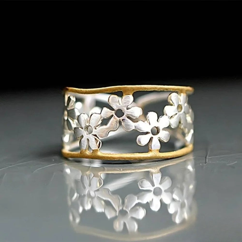 Kimberly Benn | Irregular Flower Ring, Hollow Pattern