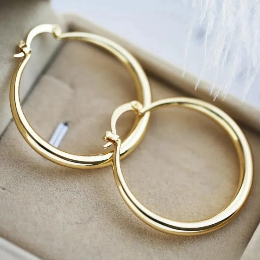 Kimberly Benn | Large Golden Hoop Earrings