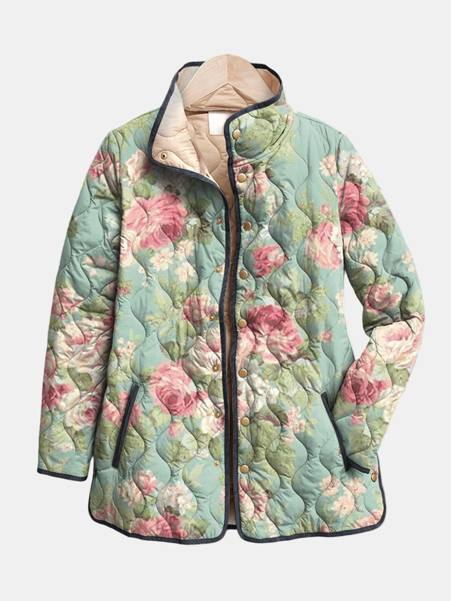 Kimberly Benn | Retro Floral Patterned Quilted Jacket