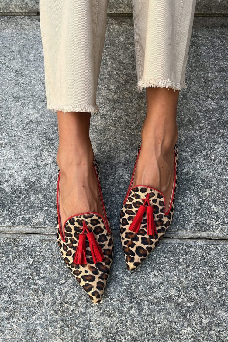Kimberly Benn | Pointed Loafer With Red Tassels