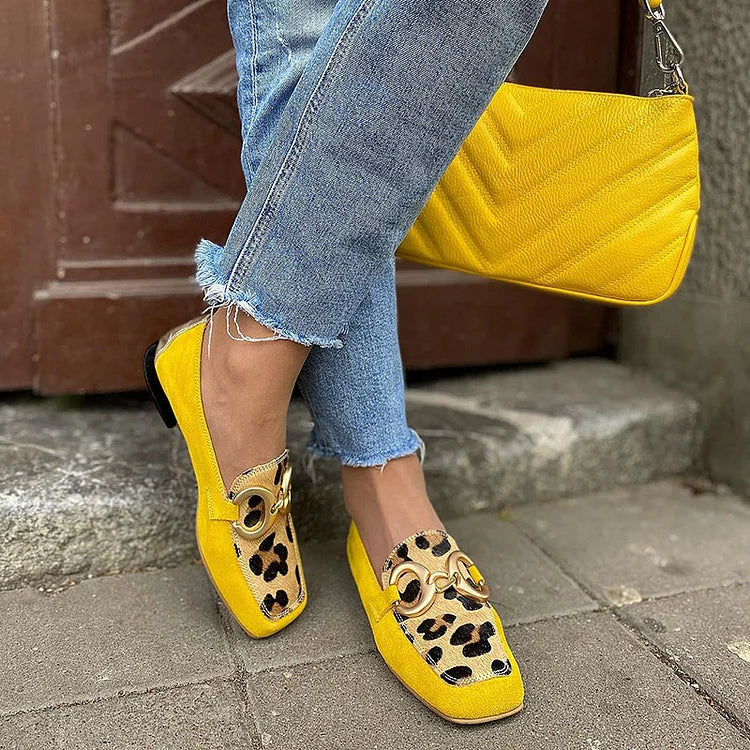 Kimberly Benn | Yellow Loafer With Animal Print Detail