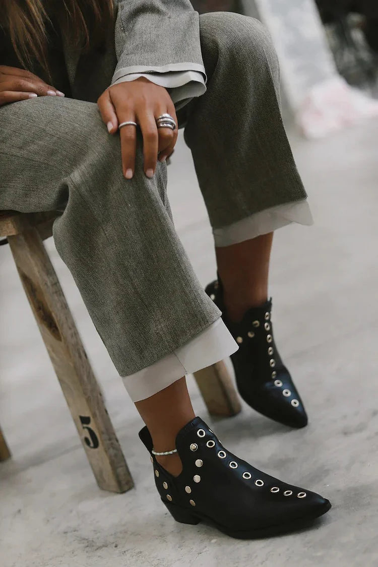 Kimberly Benn | Pointed Studded Ankle Boot