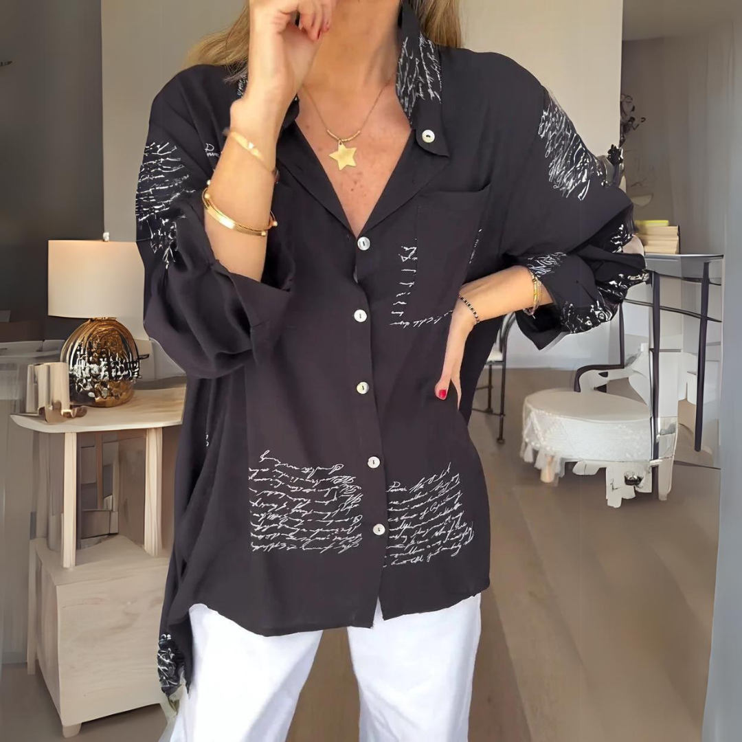 Kimberly Benn | Classic Handwritten Button-Up Shirt