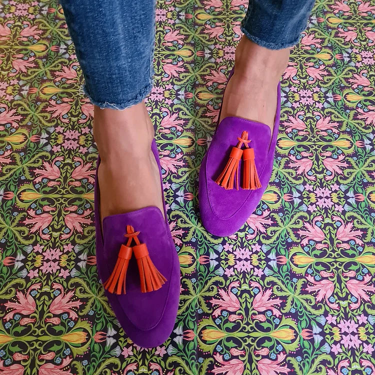 Kimberly Benn | Purple Loafers With Tassels