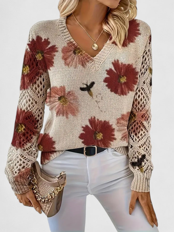 Kimberly Benn | Elegant Floral Knit Sweater