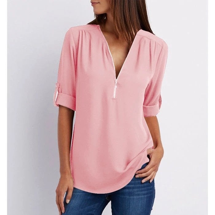 Kimberly Benn | Chic Zipper Blouse
