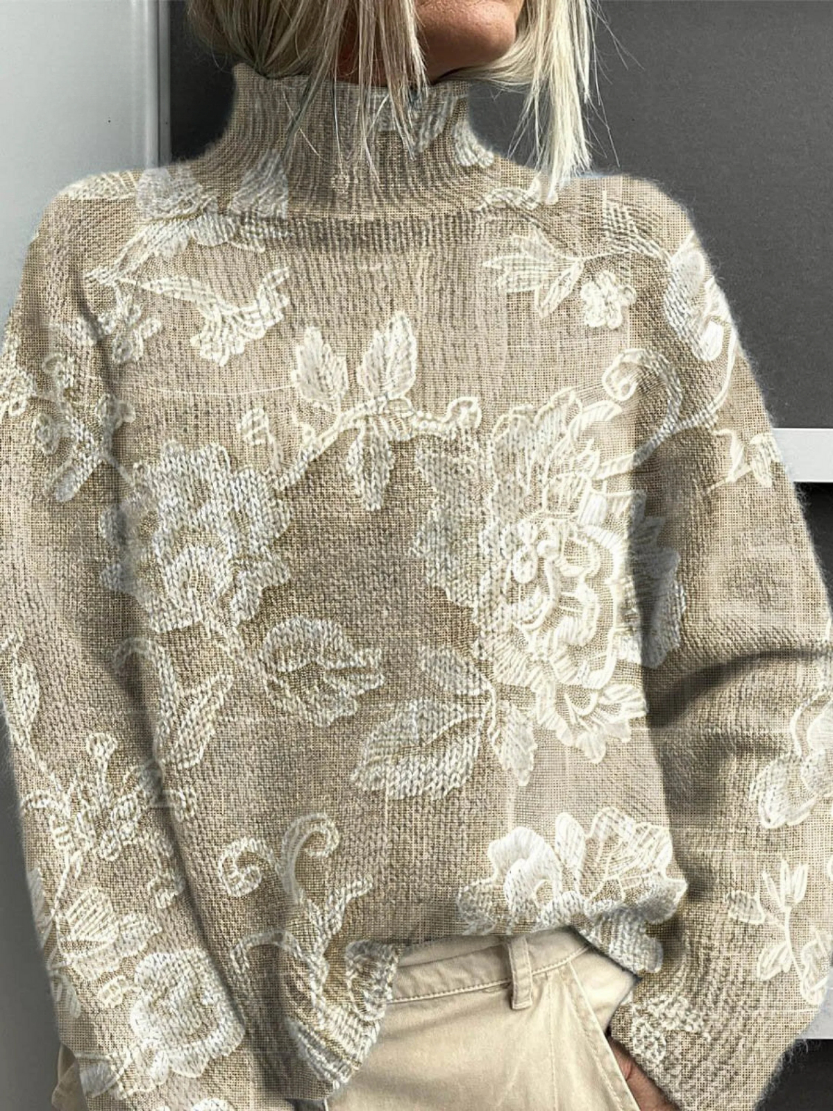 Kimberly Benn | Vintage Floral Turtleneck Sweater