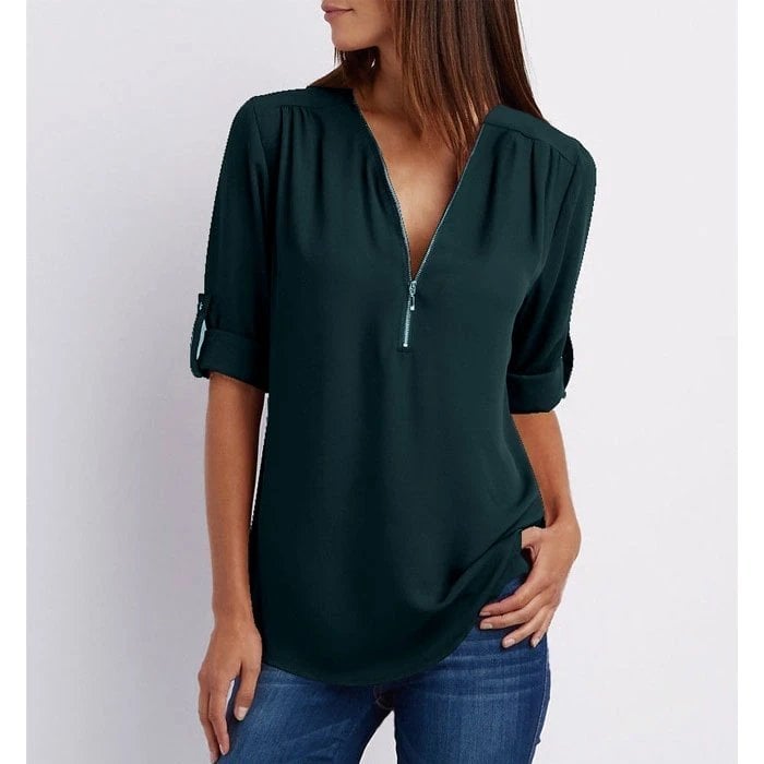 Kimberly Benn | Chic Zipper Blouse