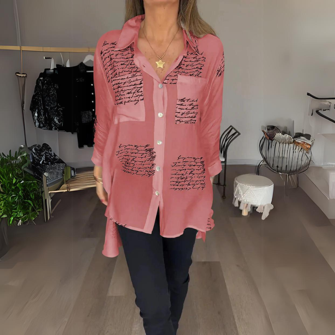 Kimberly Benn | Classic Handwritten Button-Up Shirt