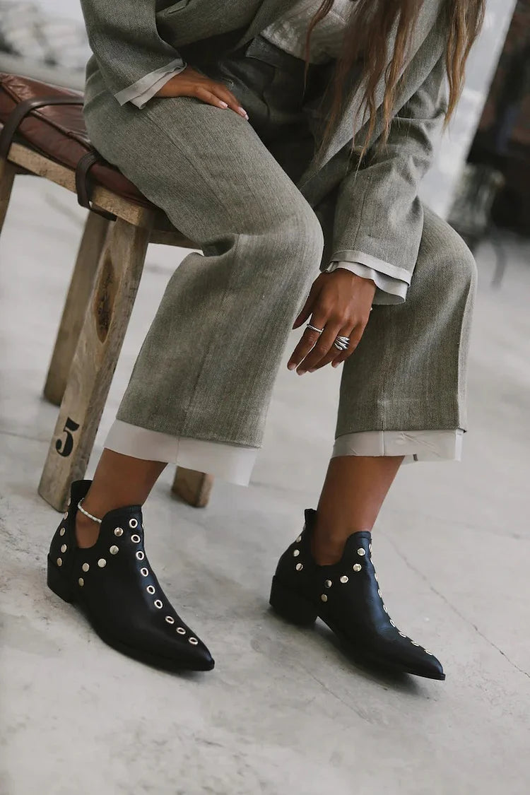 Kimberly Benn | Pointed Studded Ankle Boot