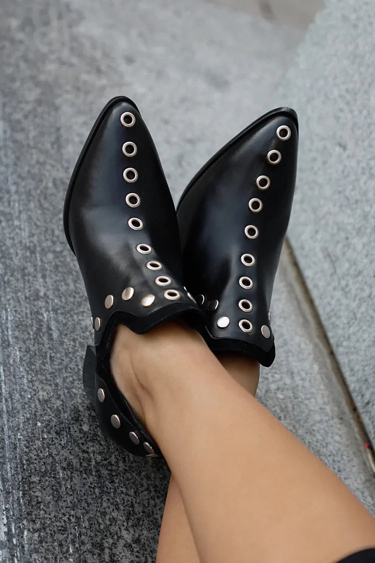 Kimberly Benn | Studded Ankle Boot With Wide Heel