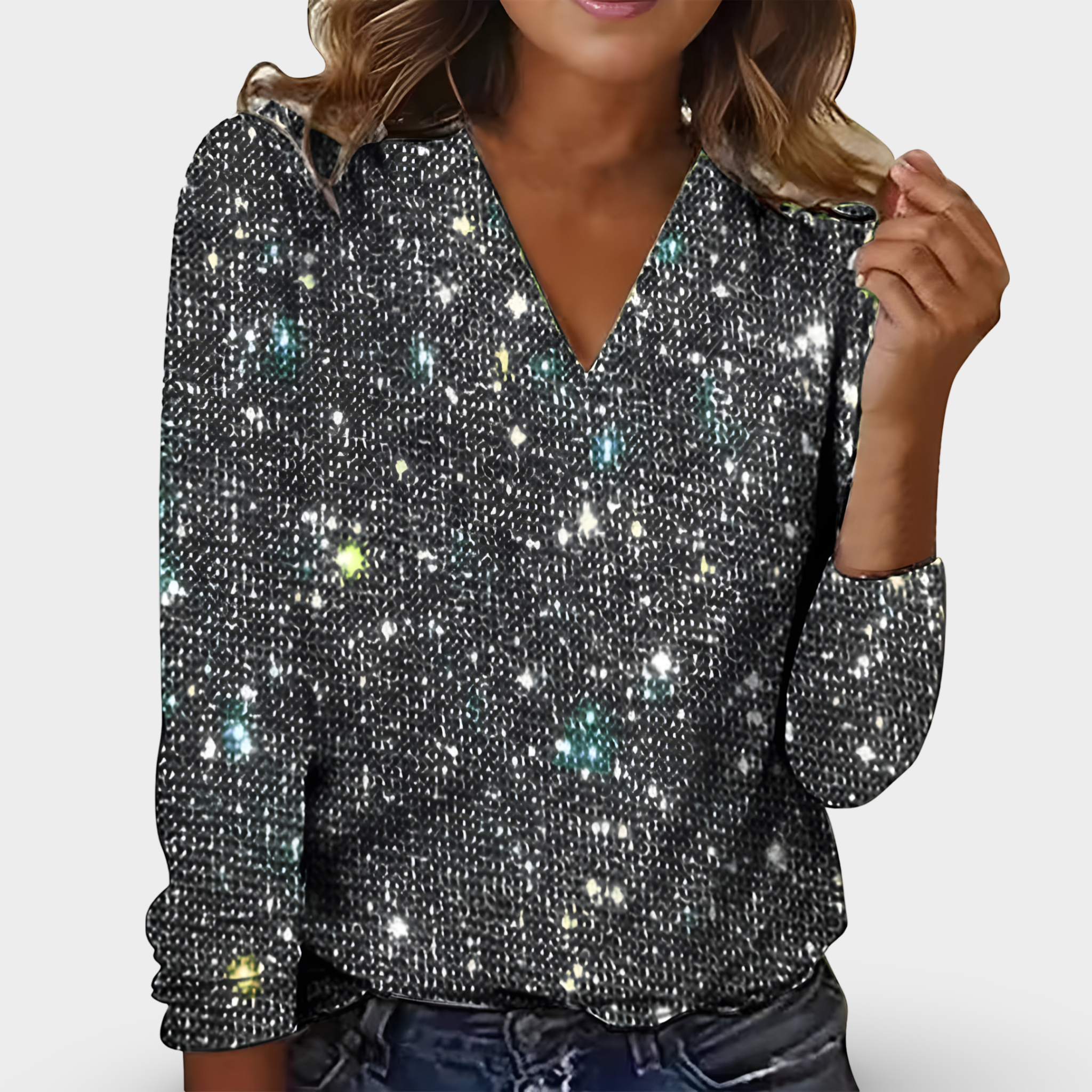 Kimberly Benn | V-Neck Diamond Top