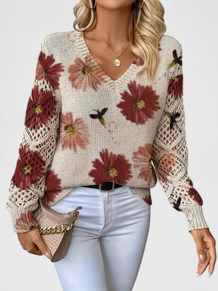 Kimberly Benn | Elegant Floral Knit Sweater