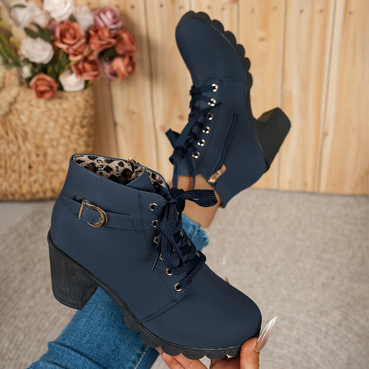 Kimberly Benn | Lace-Up Heel Boots In Black