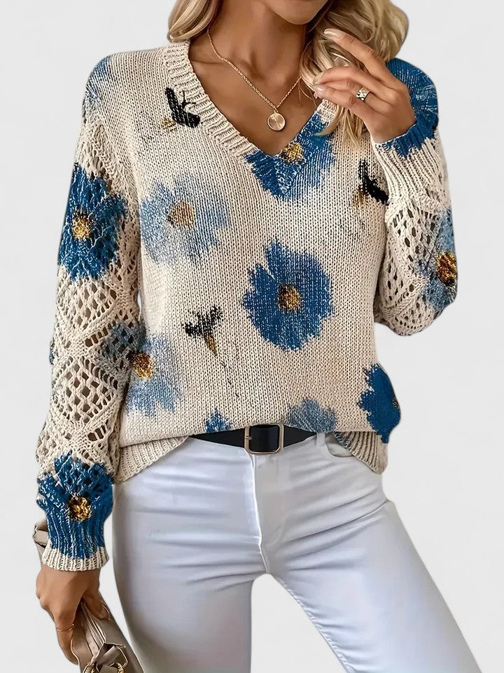 Kimberly Benn | Elegant Floral Knit Sweater