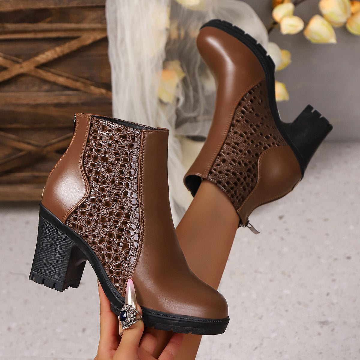 Kimberly Benn | Textured Heel Boots