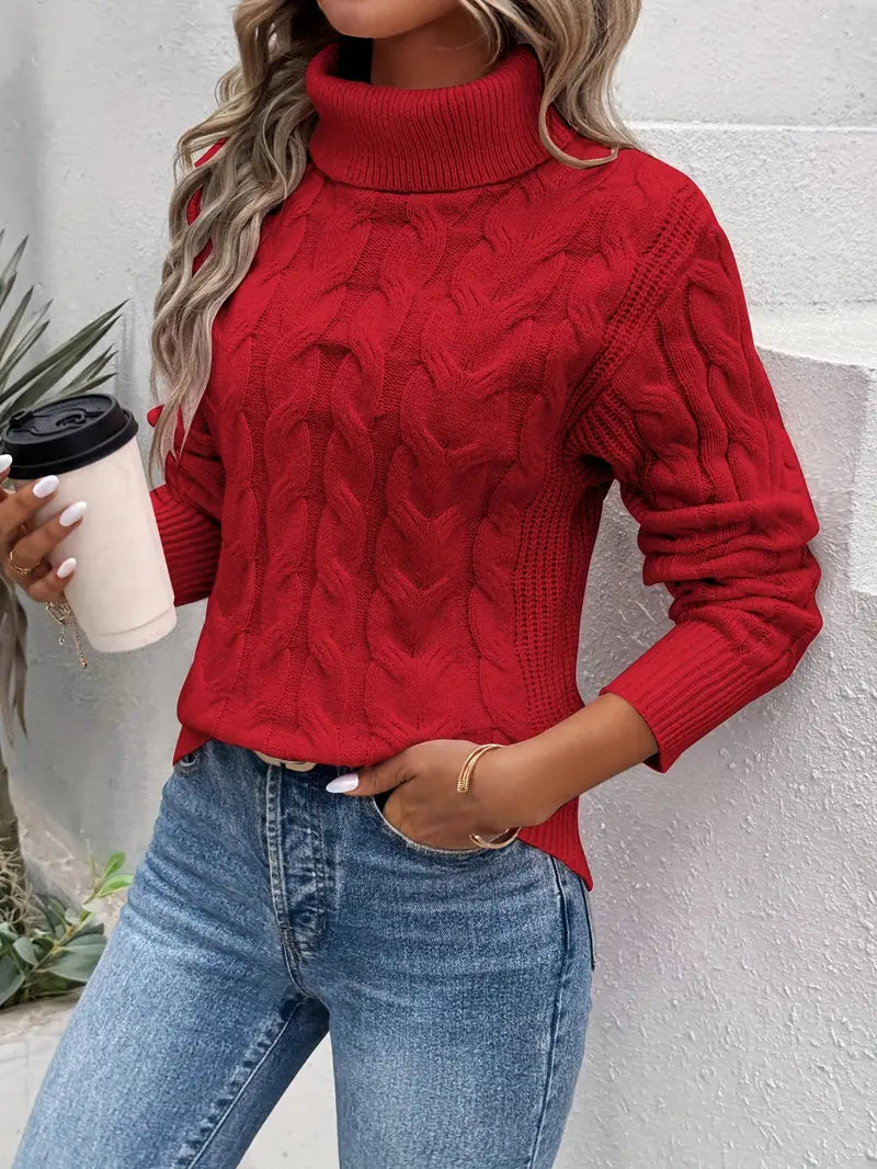 Kimberly Benn | Cable Knit Turtleneck Sweater