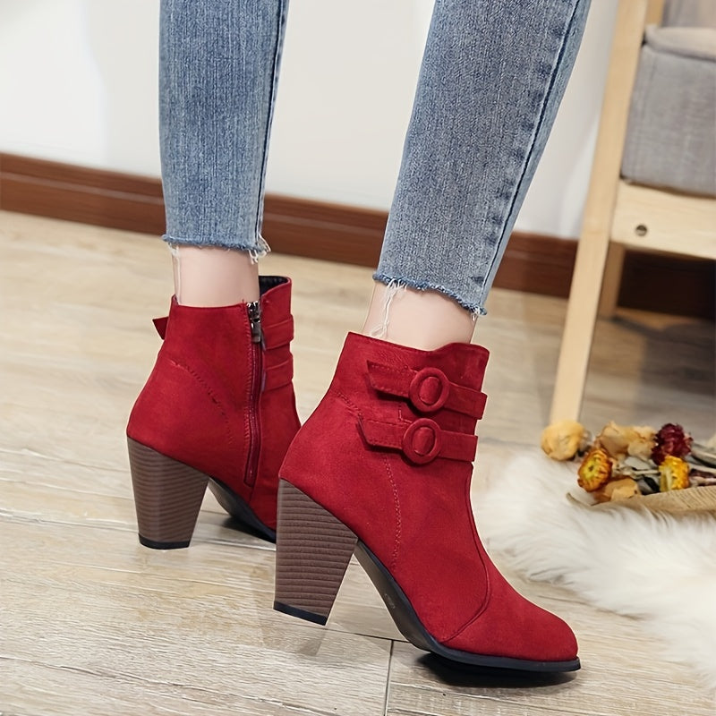 Kimberly Benn | Block Heel Ankle Boots in Soft Material