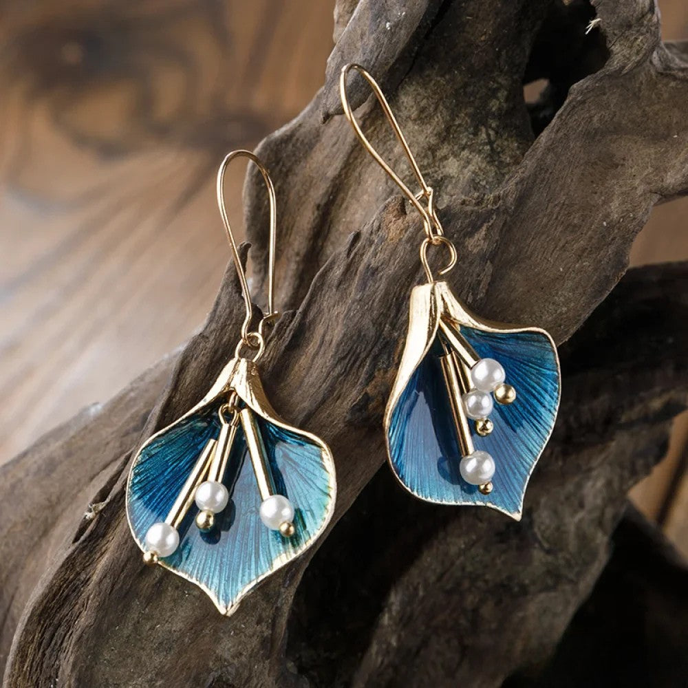 Kimberly Benn | Antique Blue Lotus Silver Earrings