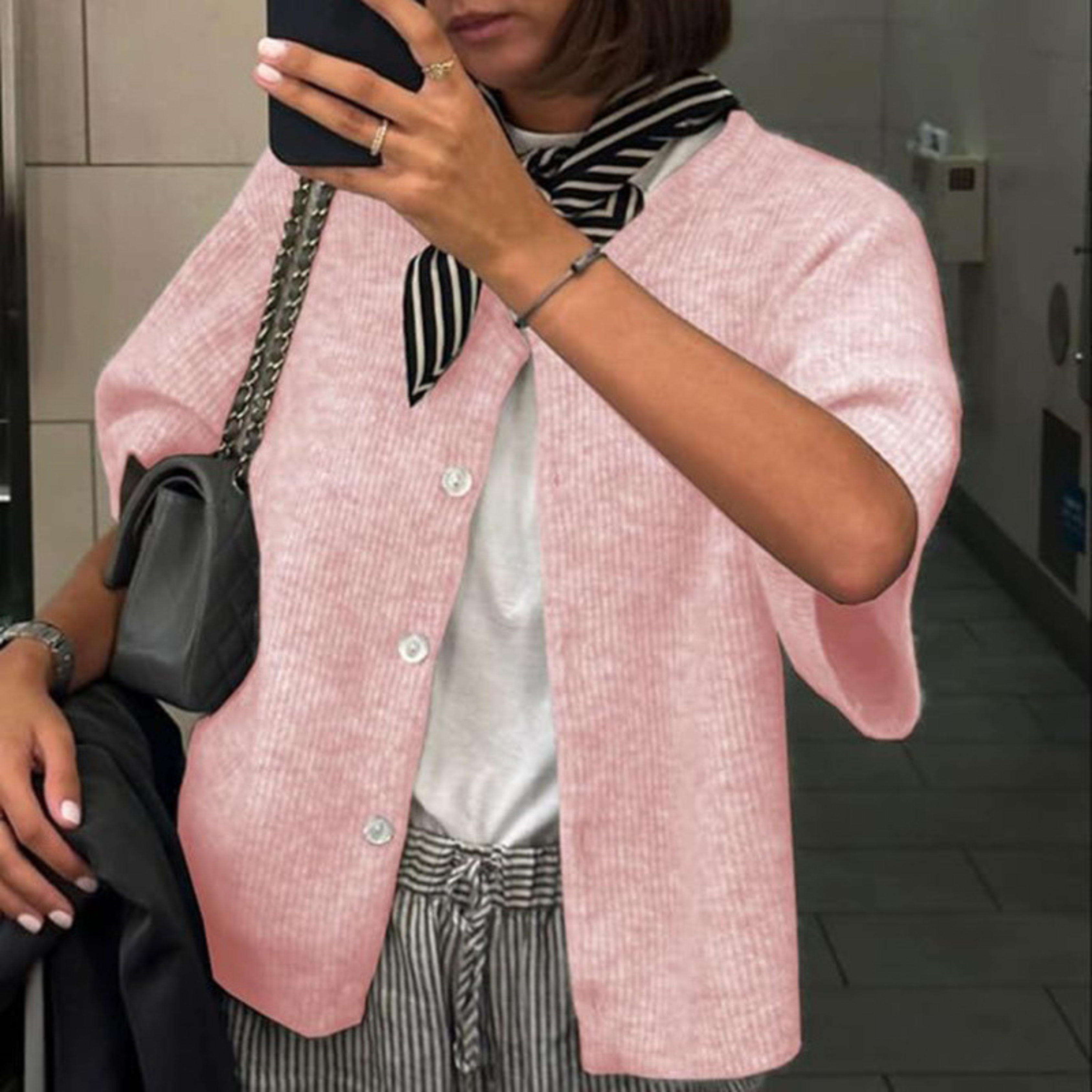 Kimberly Benn | Lightweight Short Sleeve Button Down Cardigan