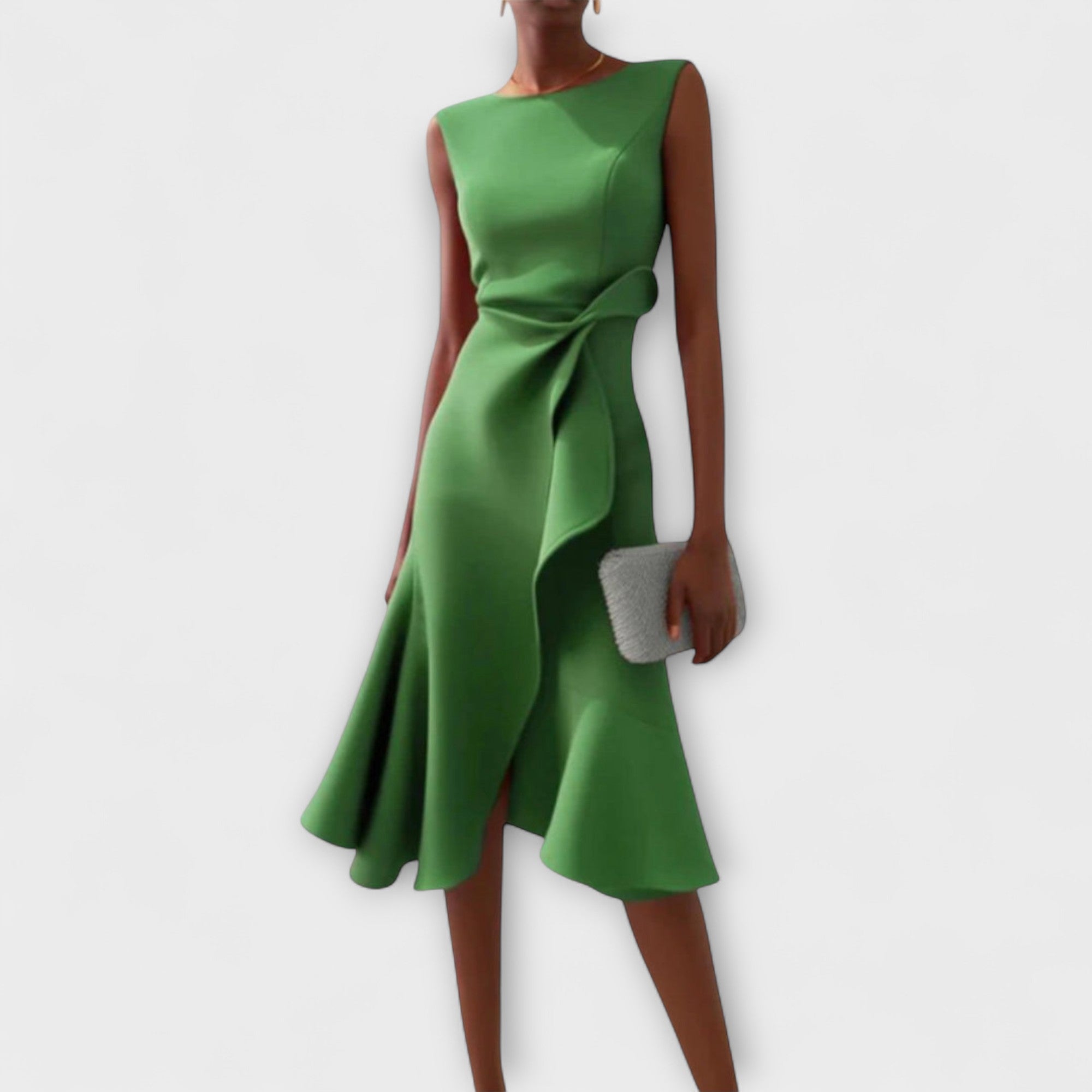 Kimberly Benn | Asymmetrical Draped Midi Dress