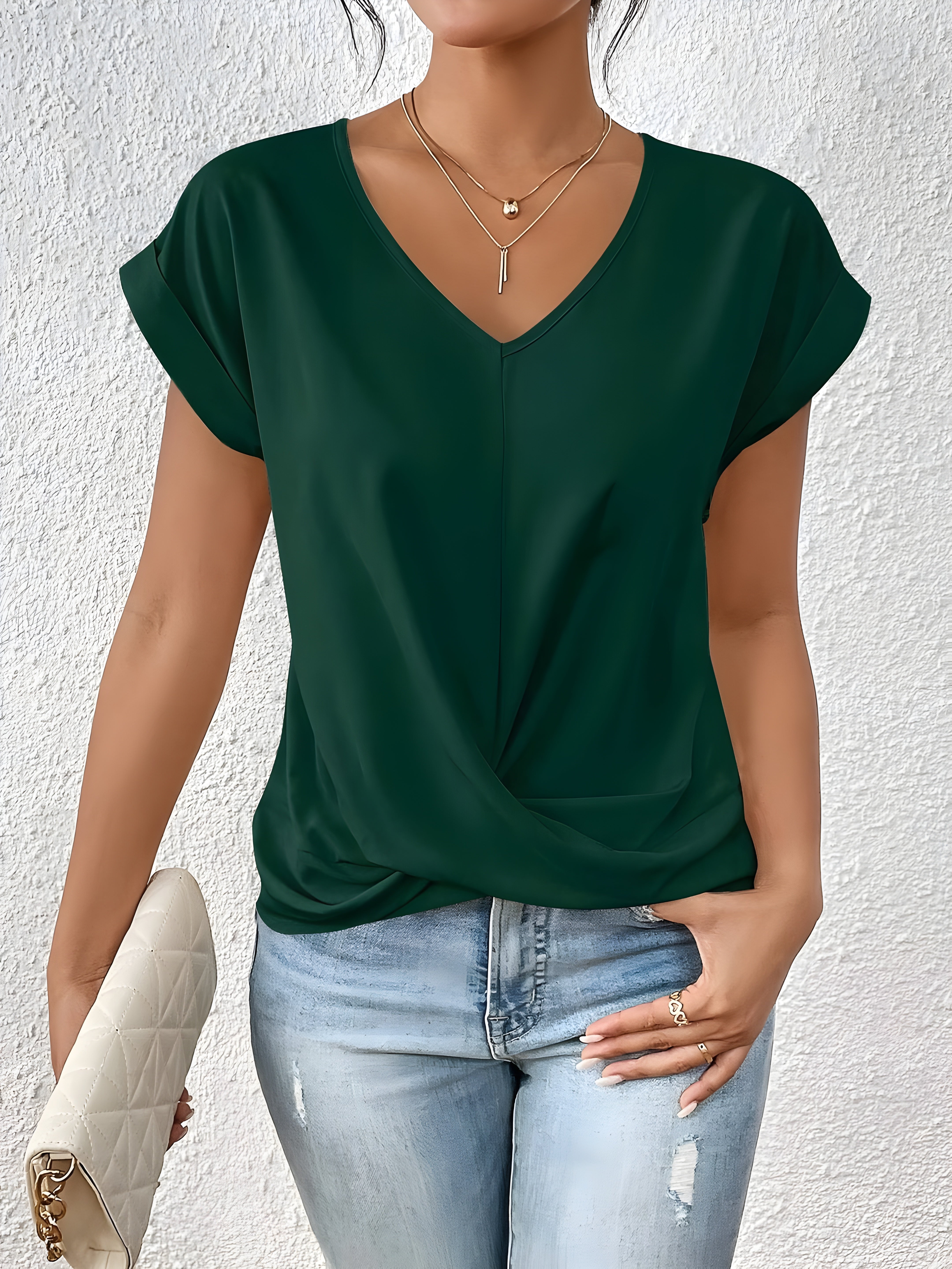 Kimberly Benn | Classic Twist Detail V-Neck Top