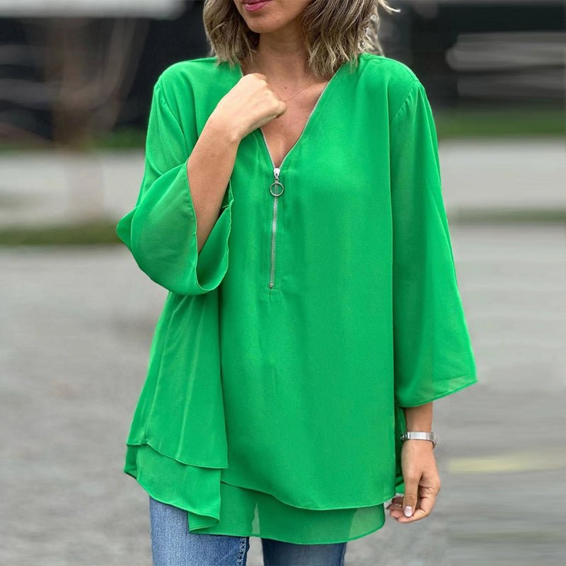 Kimberly Benn | Chiffon Zipper Blouse
