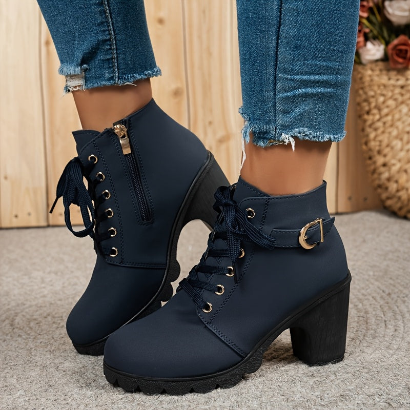 Kimberly Benn | Lace-Up Heel Boots In Black