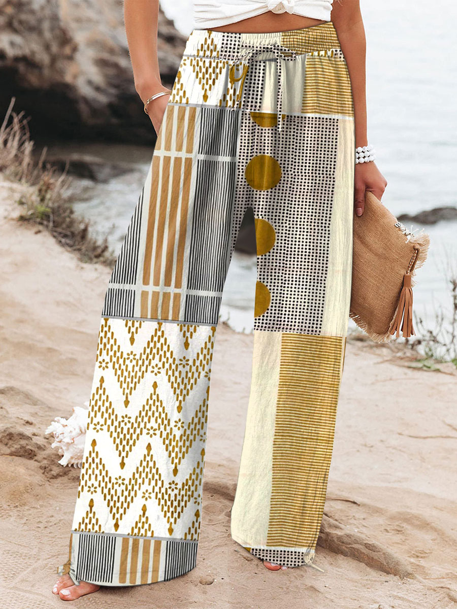 Kimberly Benn | Geometric Patchwork Print Pants