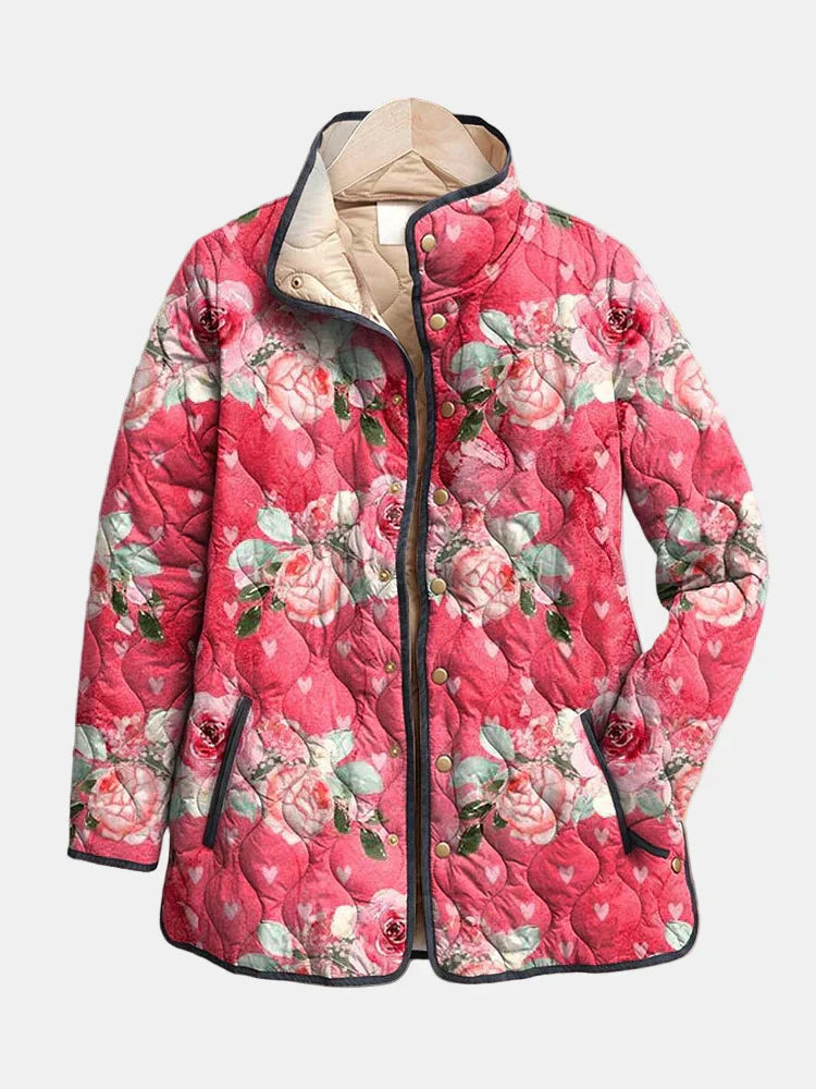 Kimberly Benn | Pink Floral Print Quilted Jacket