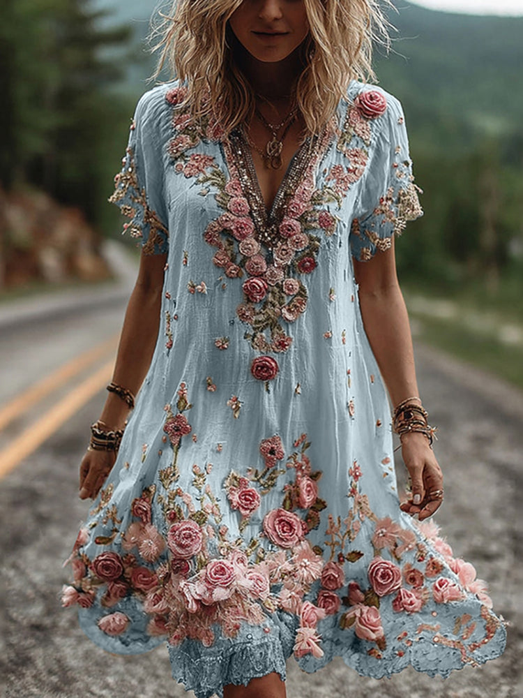 Kimberly Benn | Blossom Embroidered Boho Dress