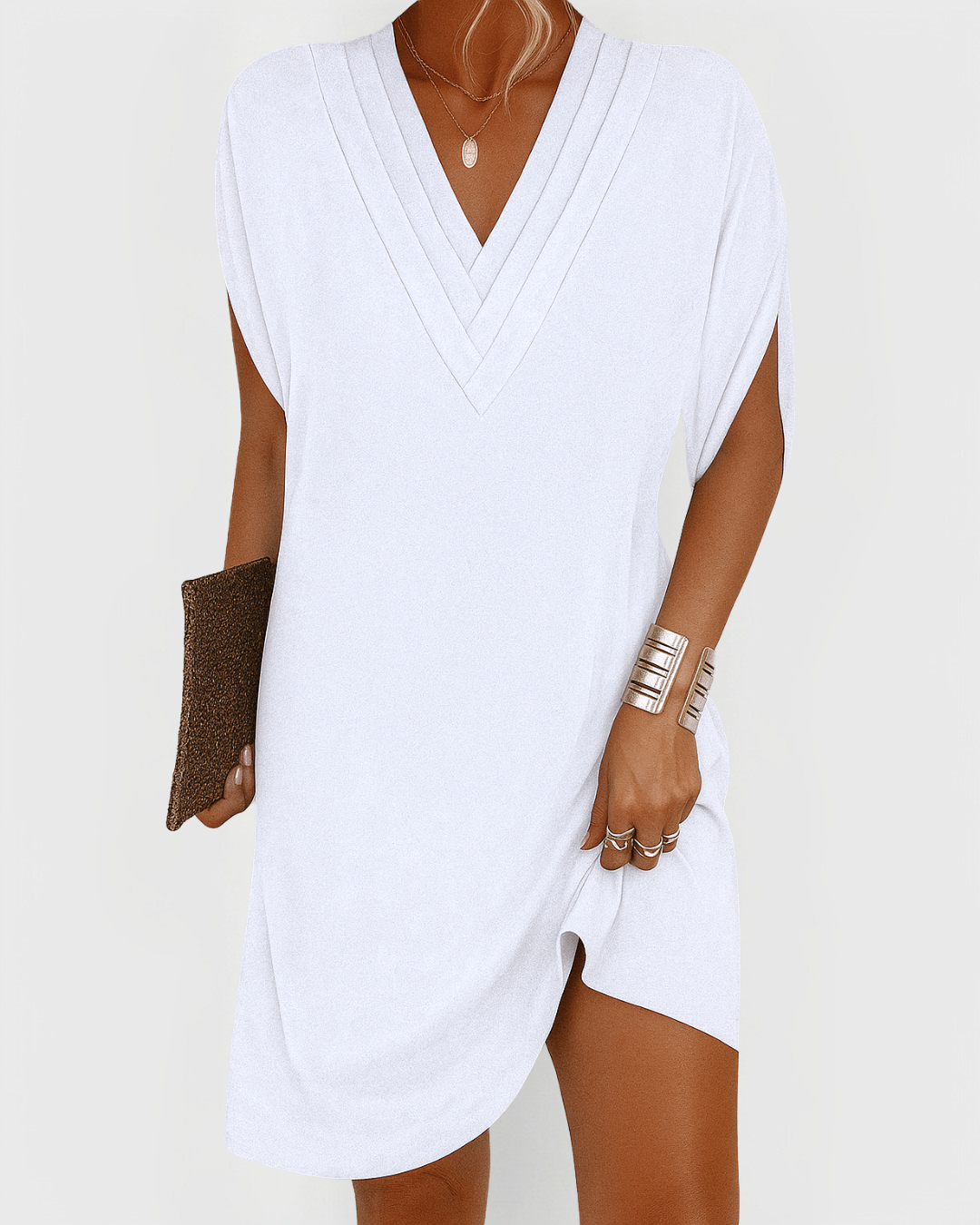 Kimberly Benn | V-Neck Casual Mini Dress