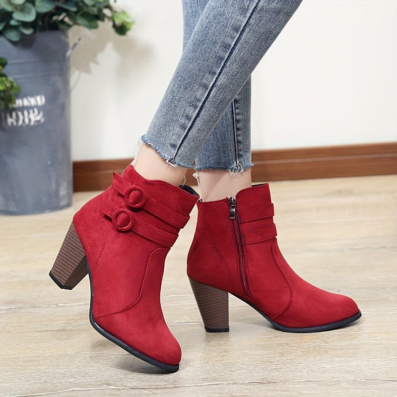 Kimberly Benn | Block Heel Ankle Boots in Soft Material