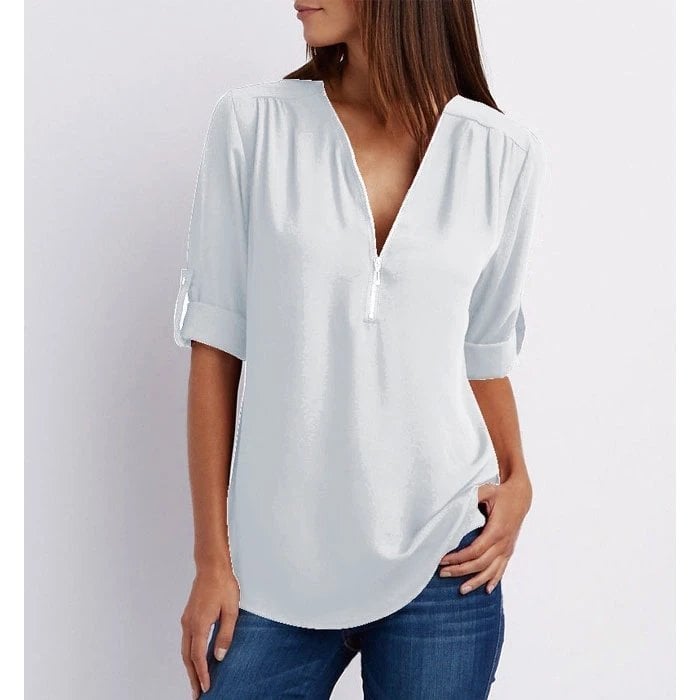 Kimberly Benn | Chic Zipper Blouse