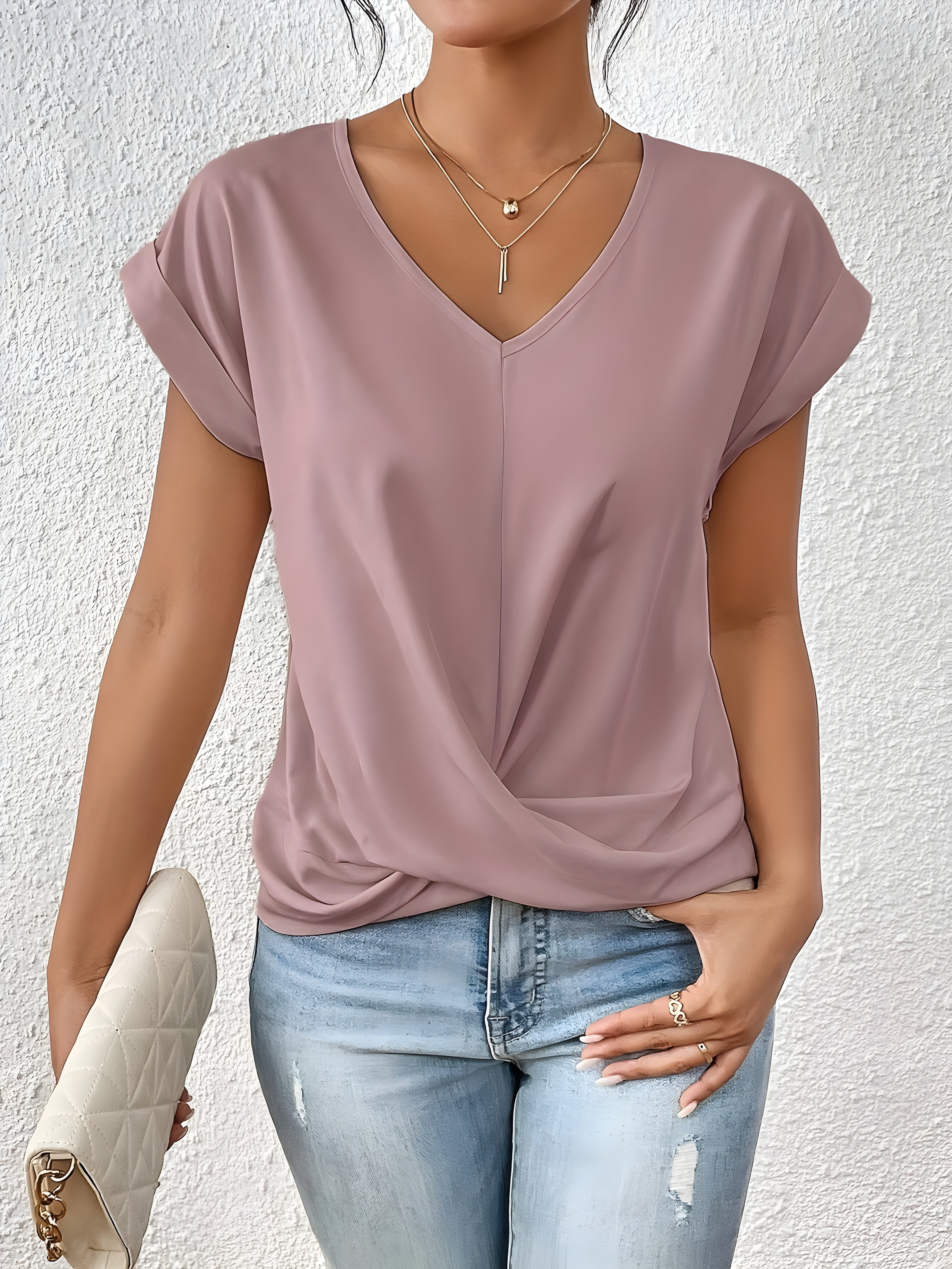 Kimberly Benn | Classic Twist Detail V-Neck Top