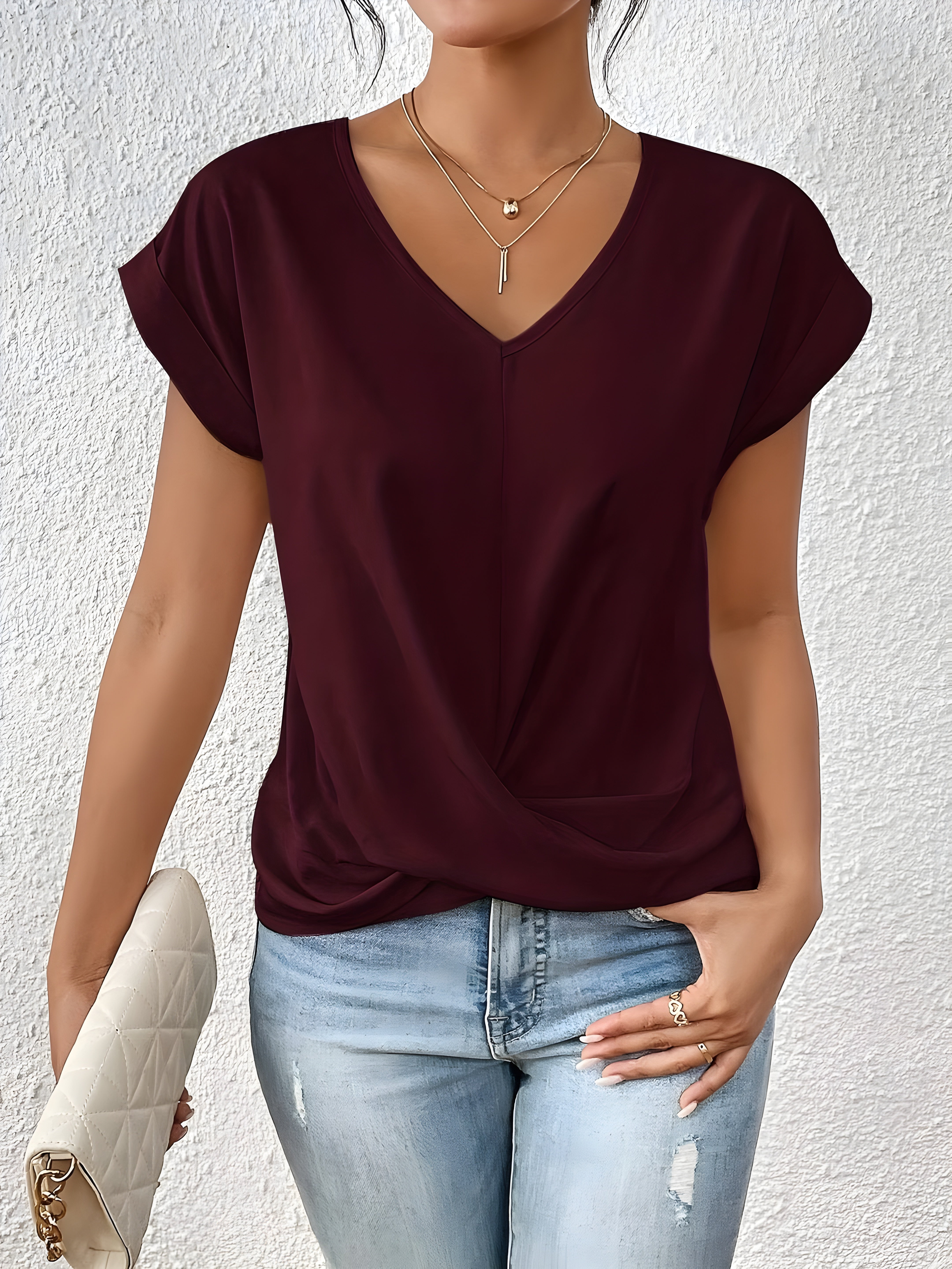 Kimberly Benn | Classic Twist Detail V-Neck Top