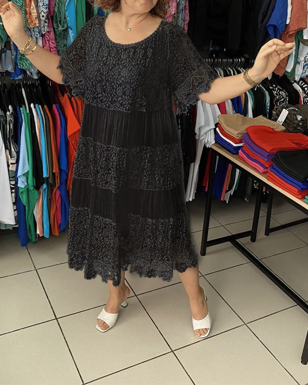 Kimberly Benn | Lace Panel Midi Dress