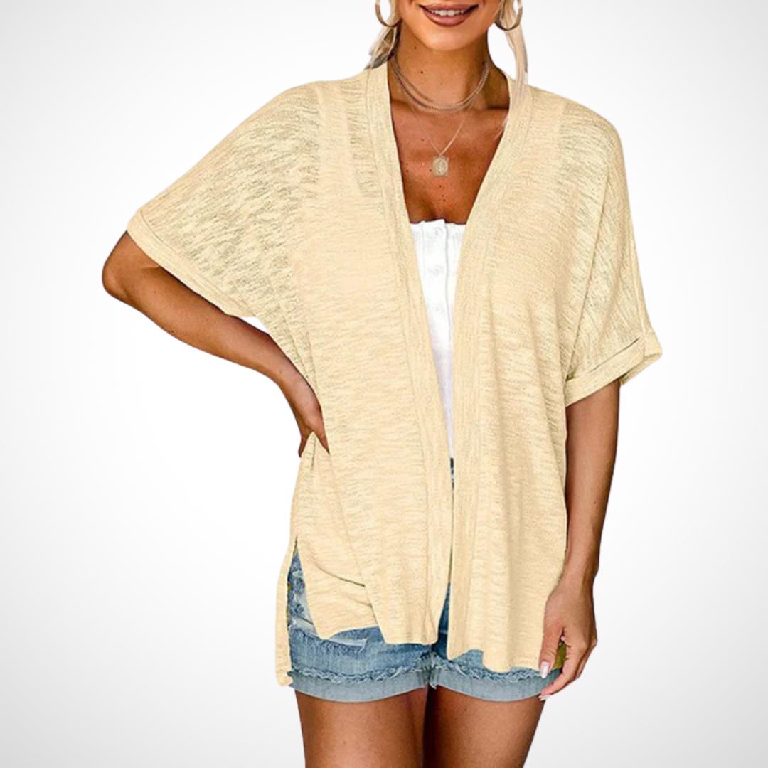 Kimberly Benn | Stylish Flowy Short Sleeve Cardigan