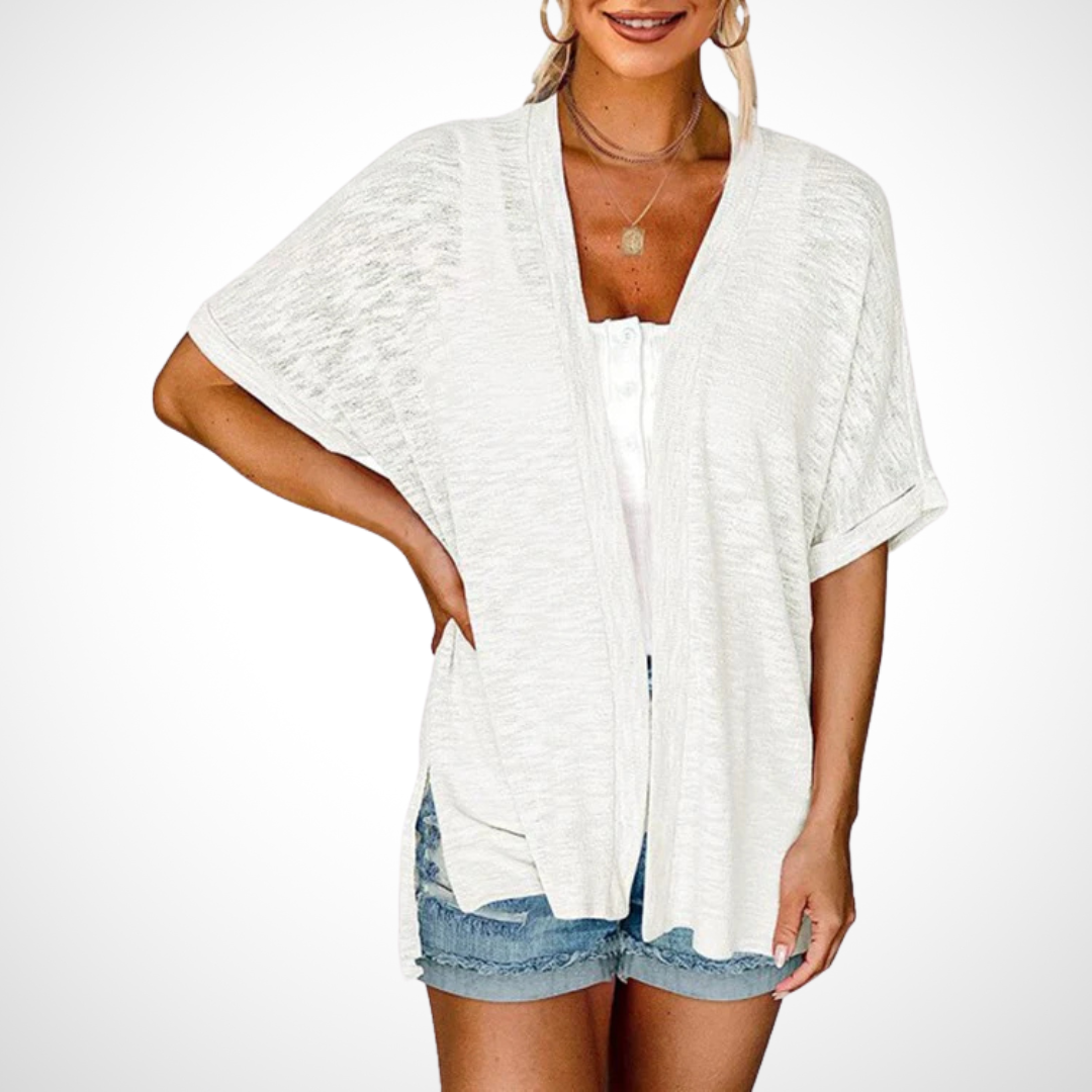 Kimberly Benn | Stylish Flowy Short Sleeve Cardigan