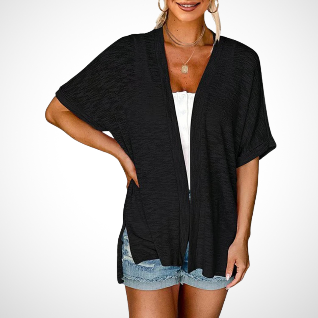 Kimberly Benn | Stylish Flowy Short Sleeve Cardigan