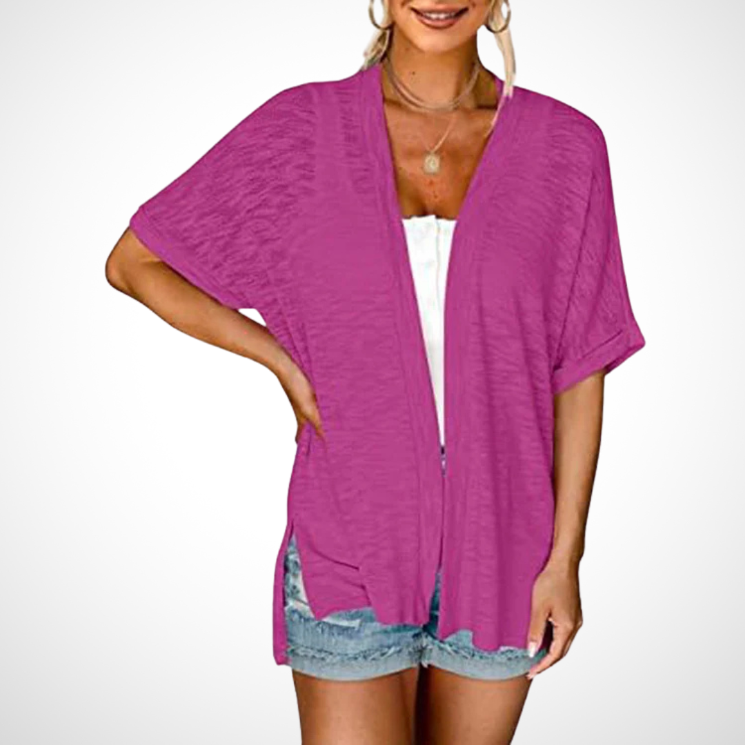 Kimberly Benn | Stylish Flowy Short Sleeve Cardigan