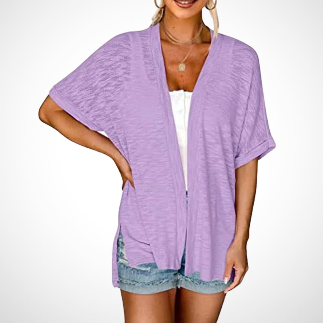 Kimberly Benn | Stylish Flowy Short Sleeve Cardigan